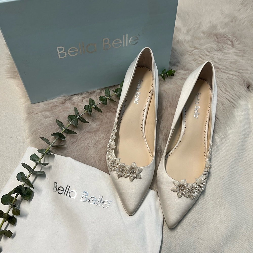 Bella Belle Iris Ivory Wedding Heels - worn once for my wedding